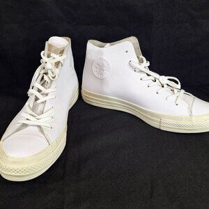 Converse Unisex Chuck Taylor All Star Leather High Tops White Size 9M/11W Mint